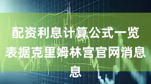 配资利息计算公式一览表据克里姆林宫官网消息