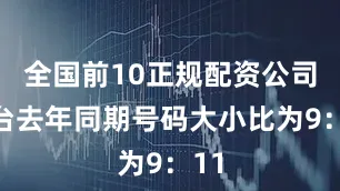 全国前10正规配资公司平台去年同期号码大小比为9：11